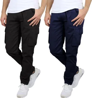 2-Pack Men's Flex-Stretch Cotton Cargo Pants, 31-Inch Inseam - Comfortable and Durable