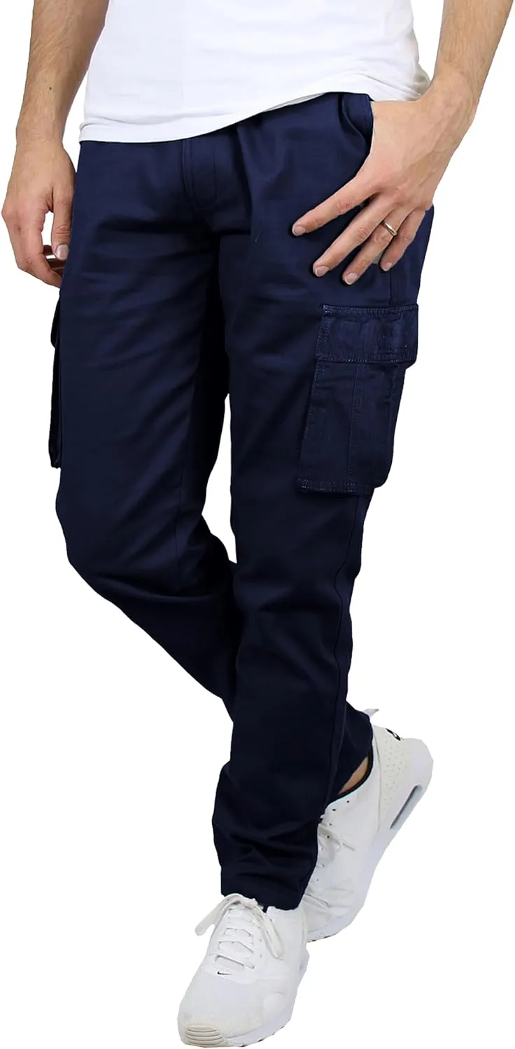 2-Pack Men's Flex-Stretch Cotton Cargo Pants, 31-Inch Inseam - Comfortable and Durable