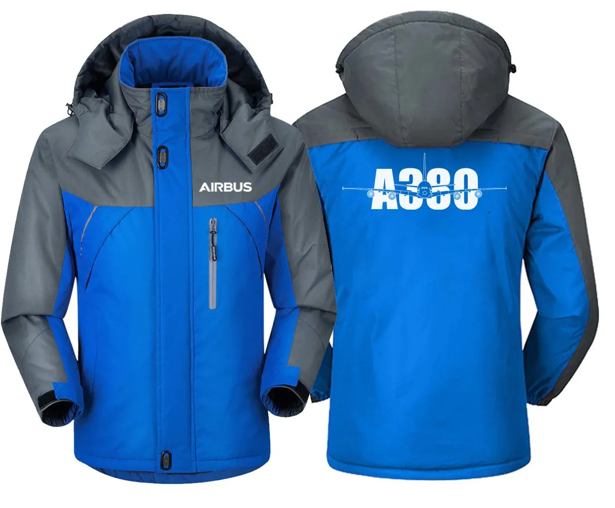 Airbus A380 Winter Jacket - Water-Resistant, Snow-Resistant, Slim Fit Windbreaker with Utility Pockets