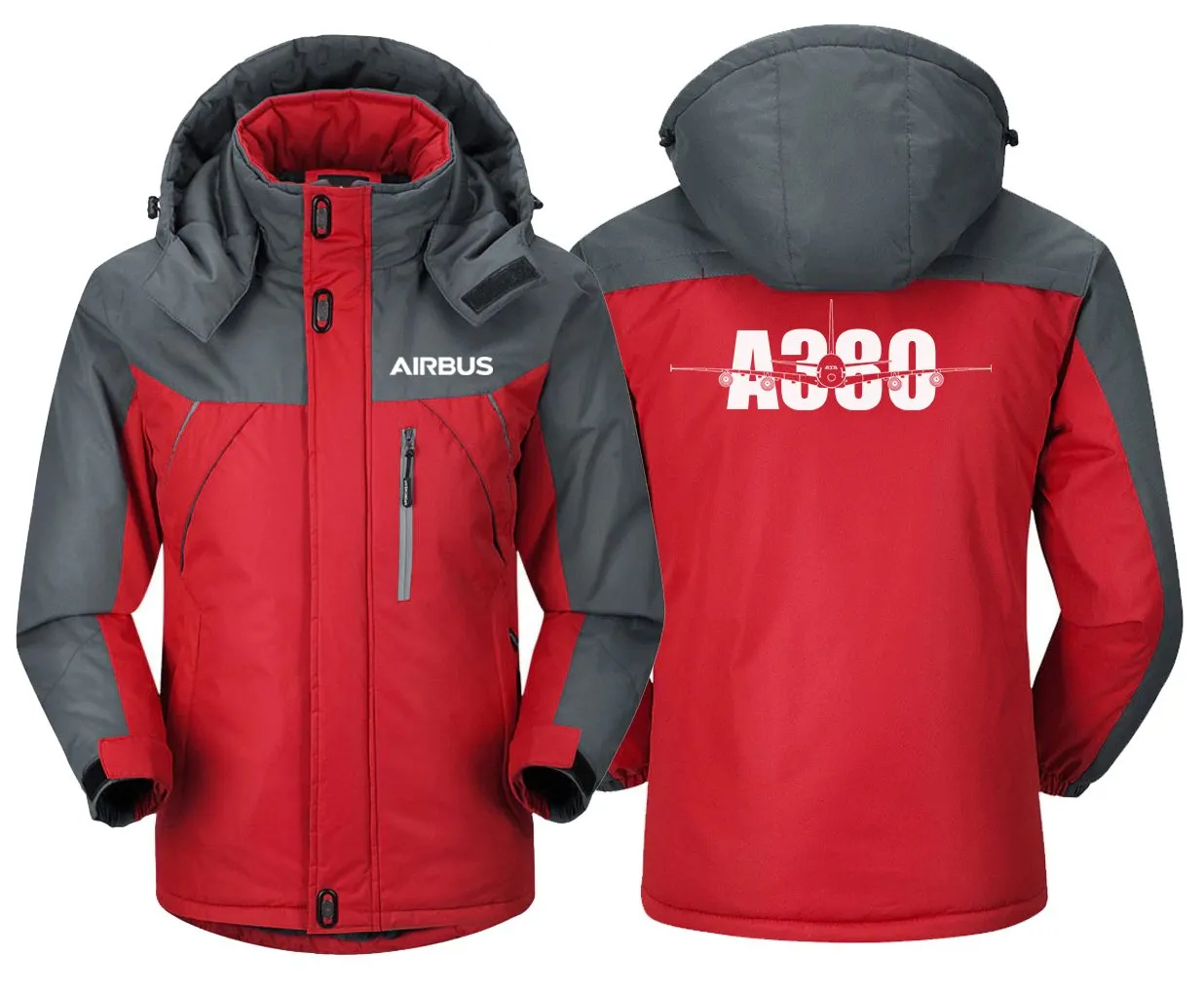 Airbus A380 Winter Jacket - Water-Resistant, Snow-Resistant, Slim Fit Windbreaker with Utility Pockets