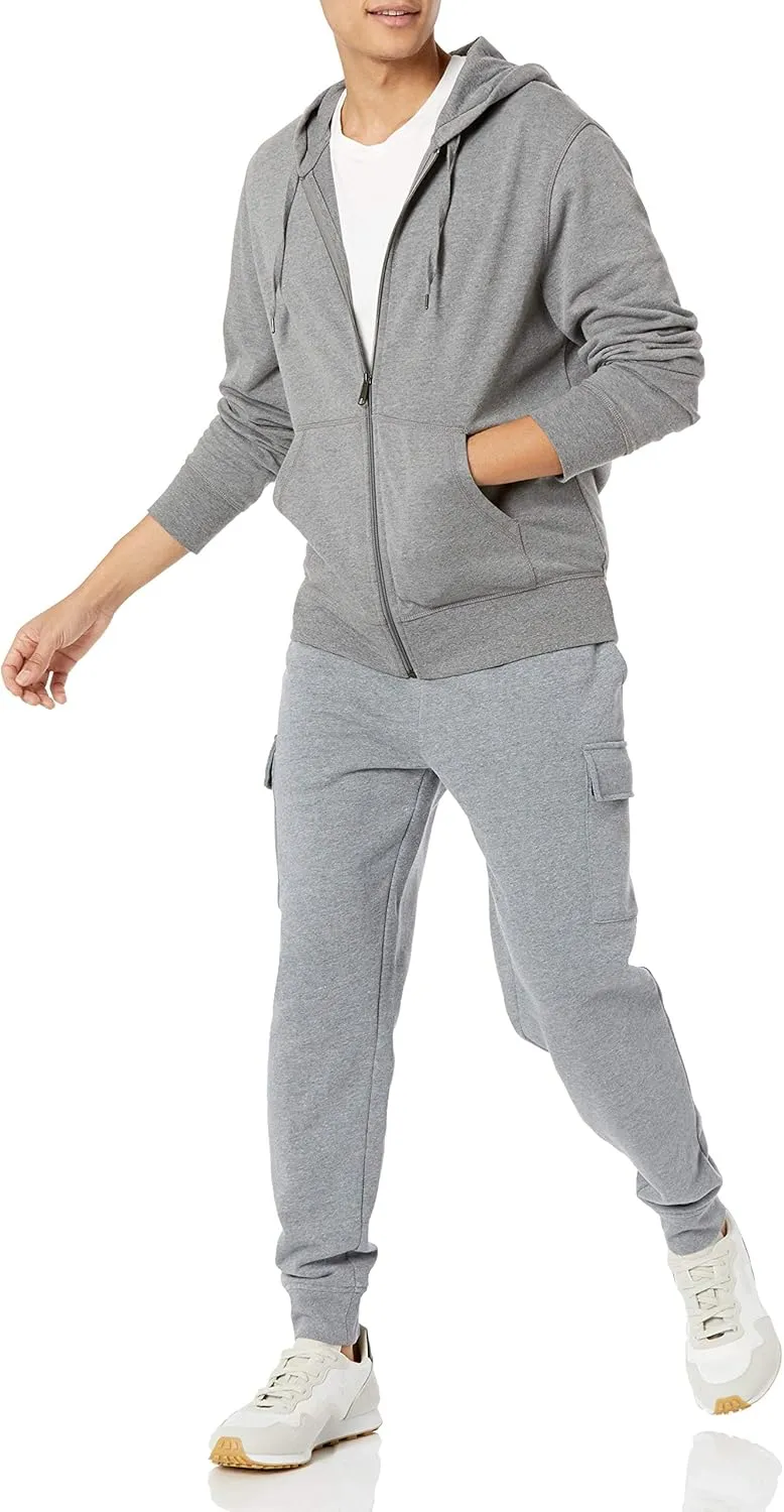 Amazon Essentials Men's Lightweight French Terry Full-Zip Hoodie with Comfortable Fit