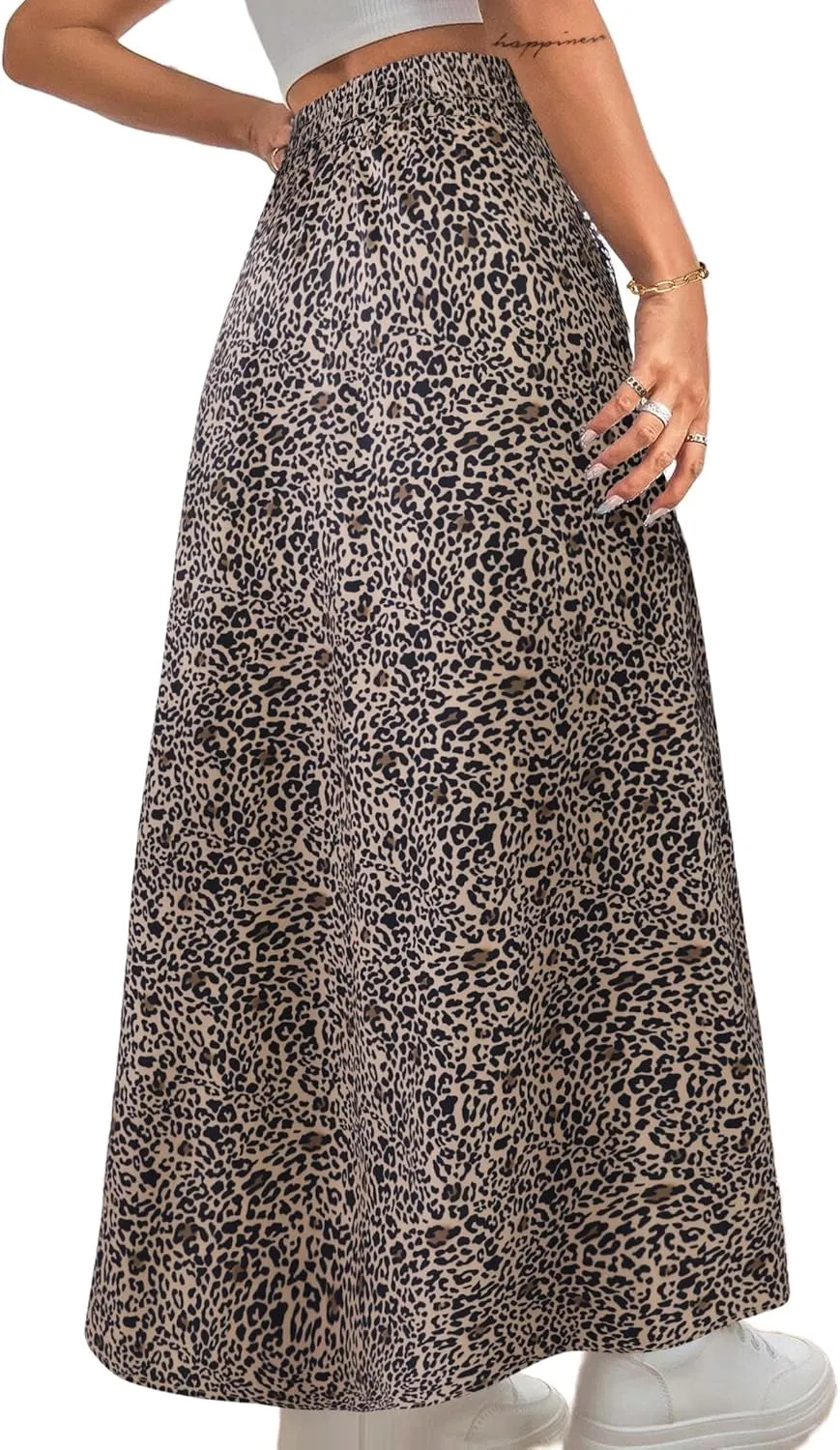 Avanova Women Boho Floral Slit Maxi Skirt Split Thigh High Waisted Long Sexy Skirt
