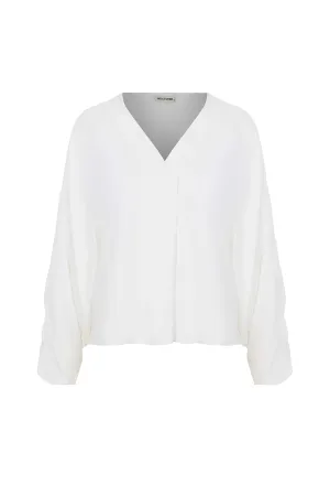Batwing Sleeve V-Neck Top (Final Sale)