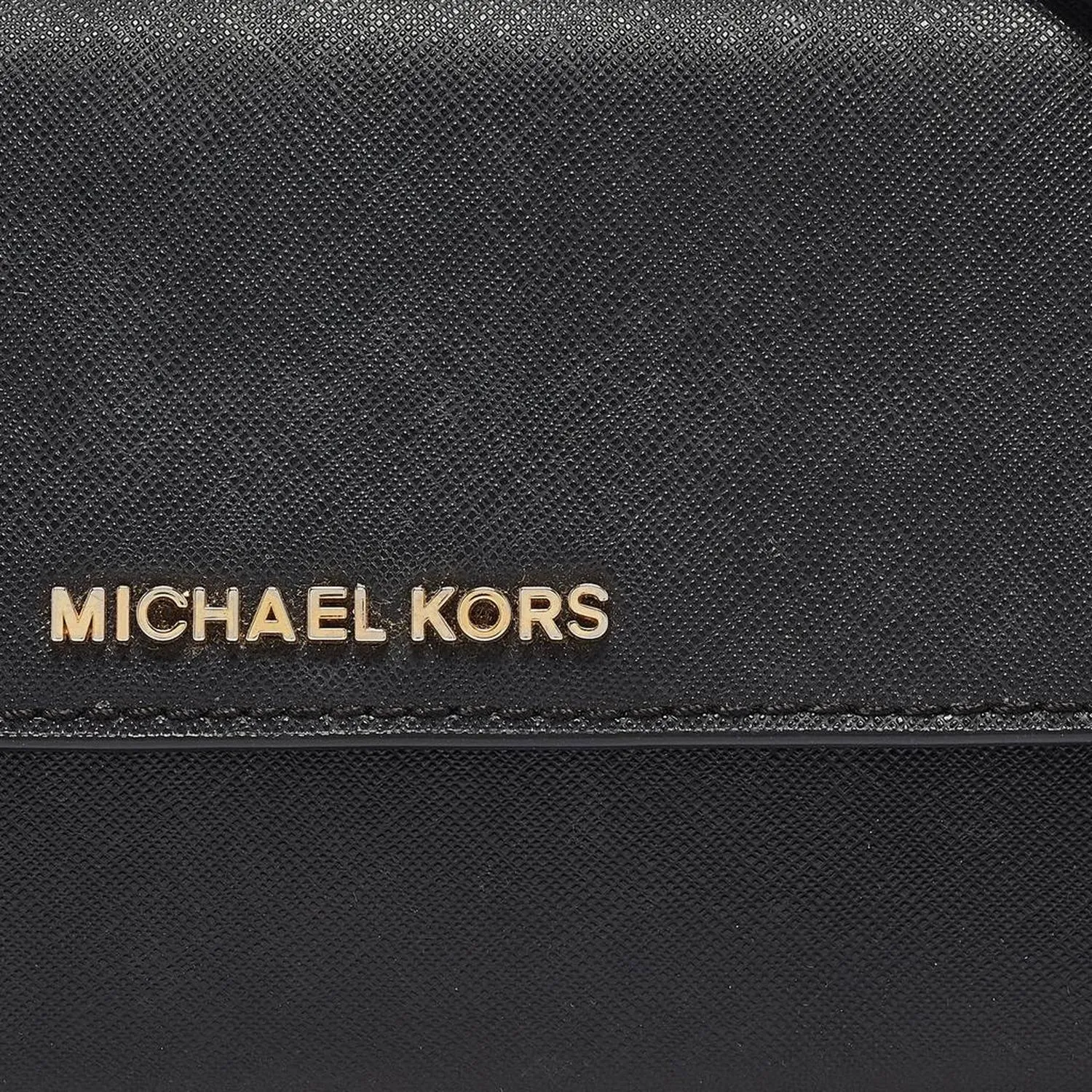 Black Leather Jet Set Flap Crossbody Bag