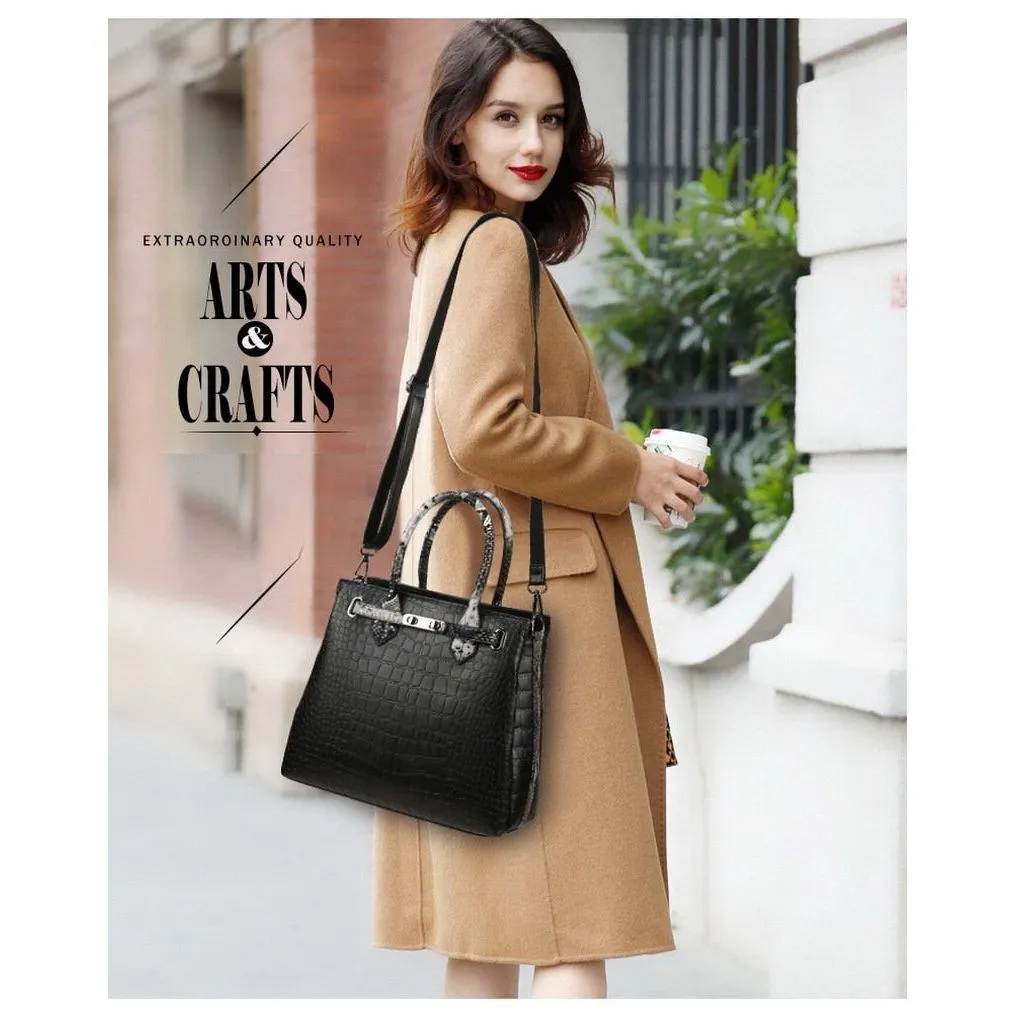 Chic CrocLuxe Crossbody Tote