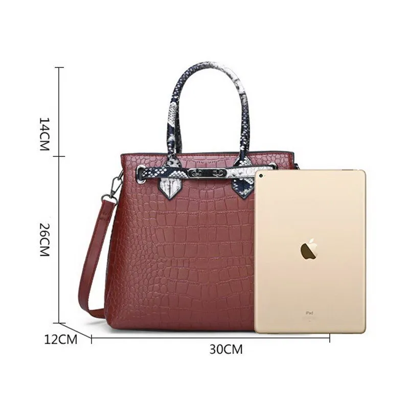 Chic CrocLuxe Crossbody Tote