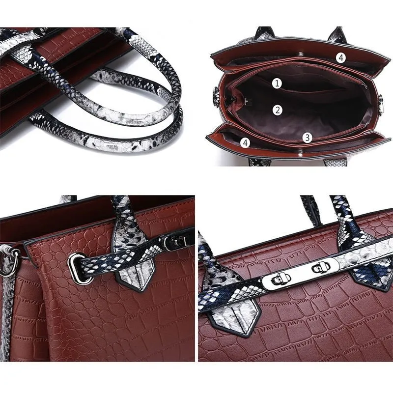 Chic CrocLuxe Crossbody Tote