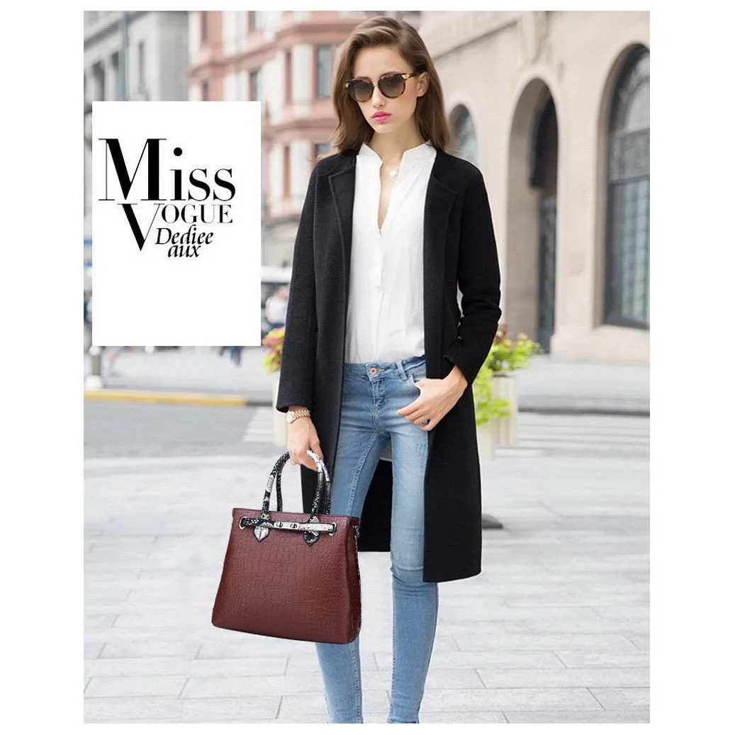 Chic CrocLuxe Crossbody Tote