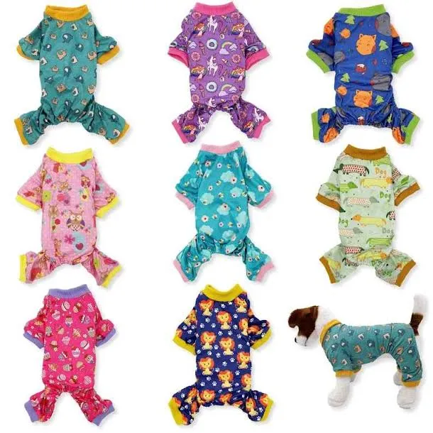 COTTON BLEND DOG PAJAMAS JUMPSUIT SOFT CUTE PET