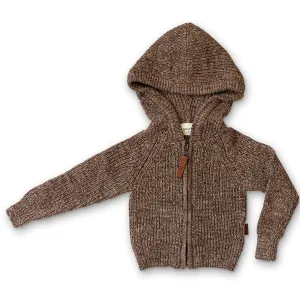 Cotton Kids Knit Hoodie - Bark