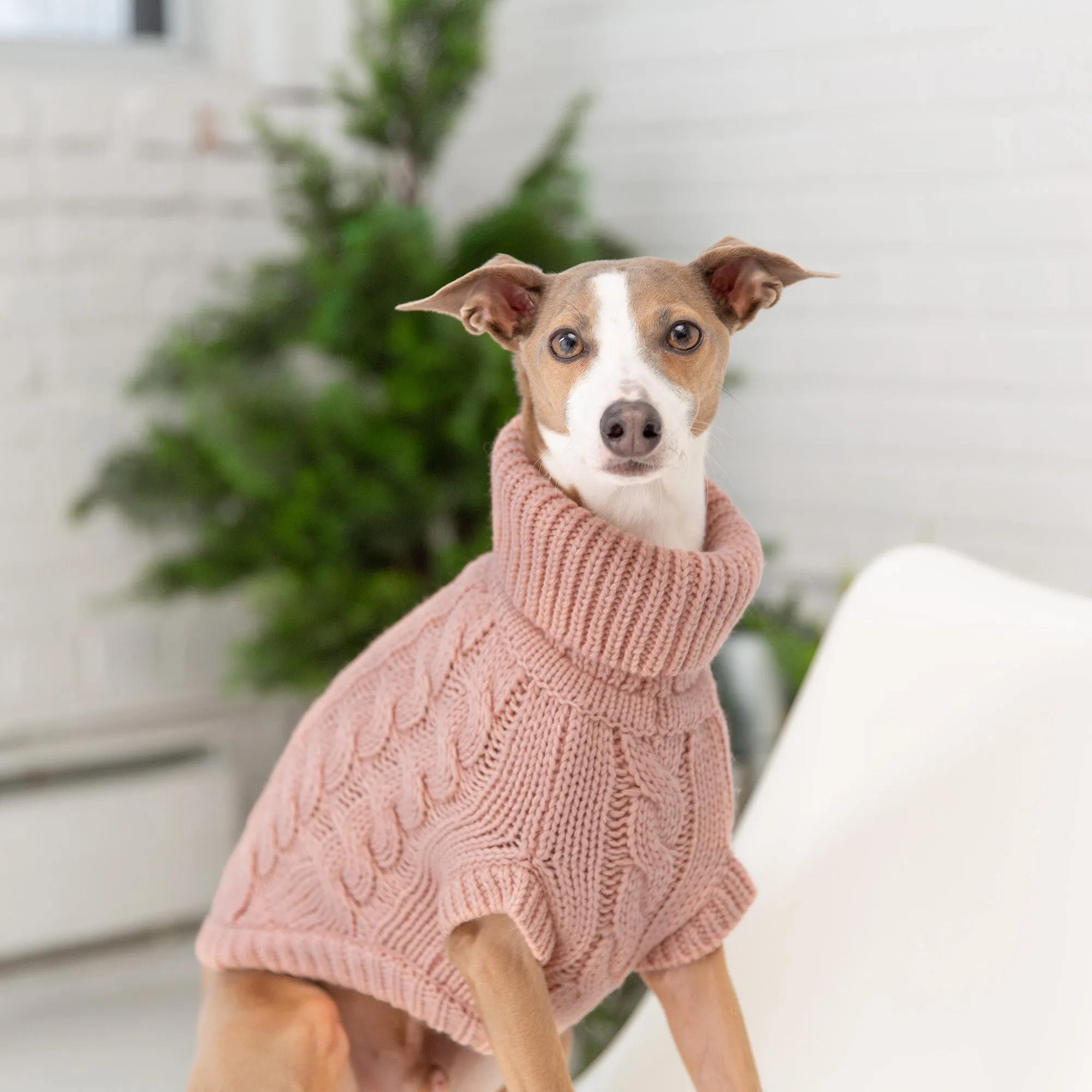 Cozy Pink Chalet Dog Sweater – Warm & Stylish Pet Apparel