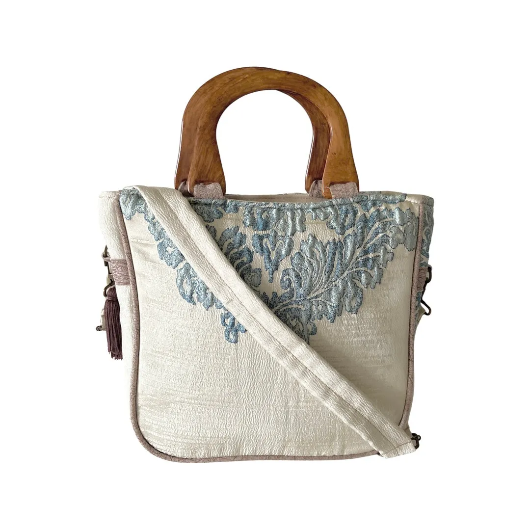 Crossbody Casual Bag - Bag with A Wooden Handle