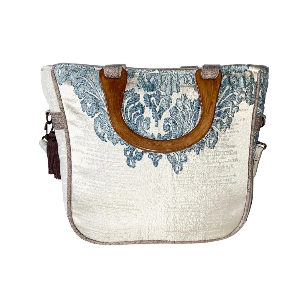 Crossbody Casual Bag - Bag with A Wooden Handle