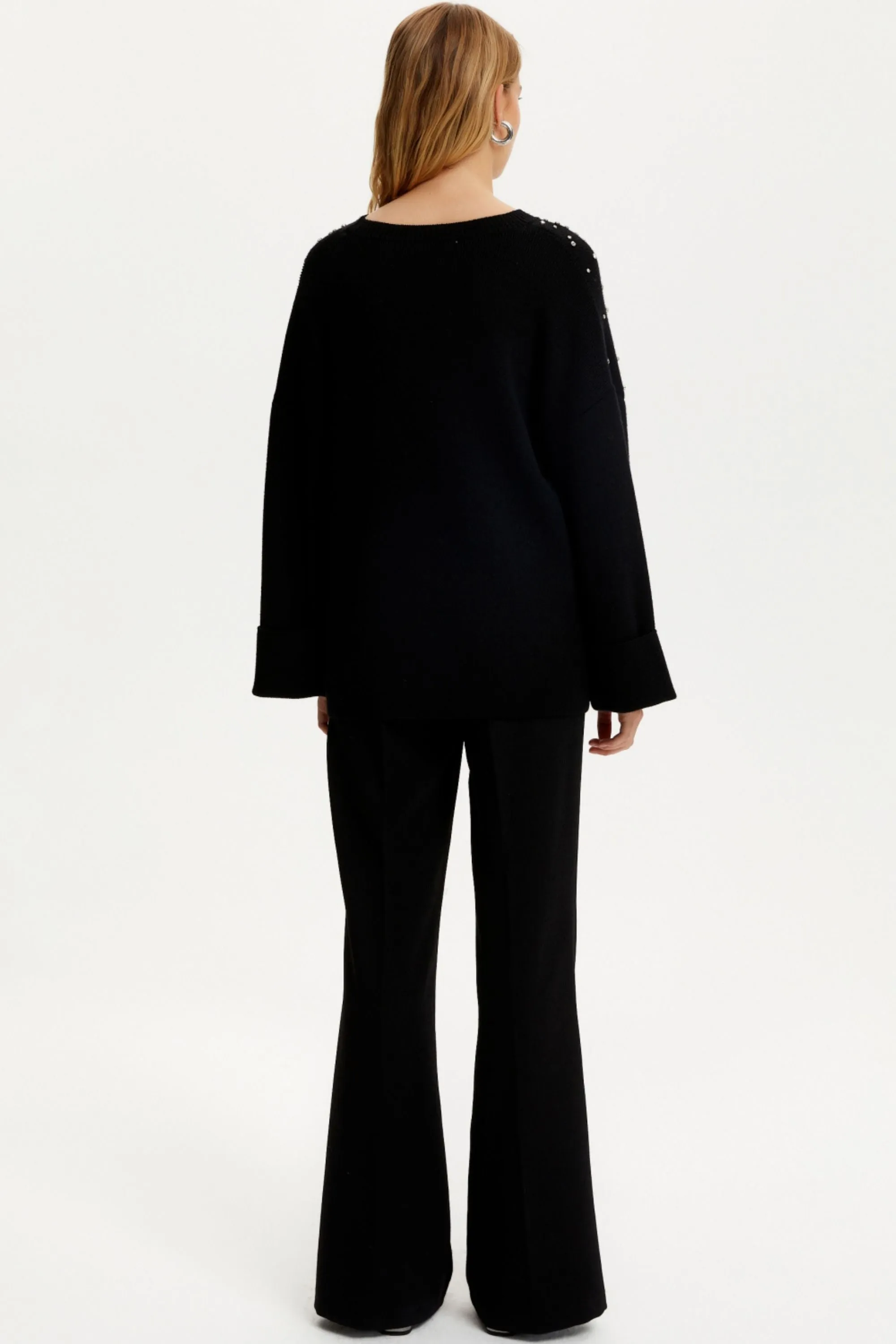 Crystal Stone Detailed Knit Sweater (Final Sale)