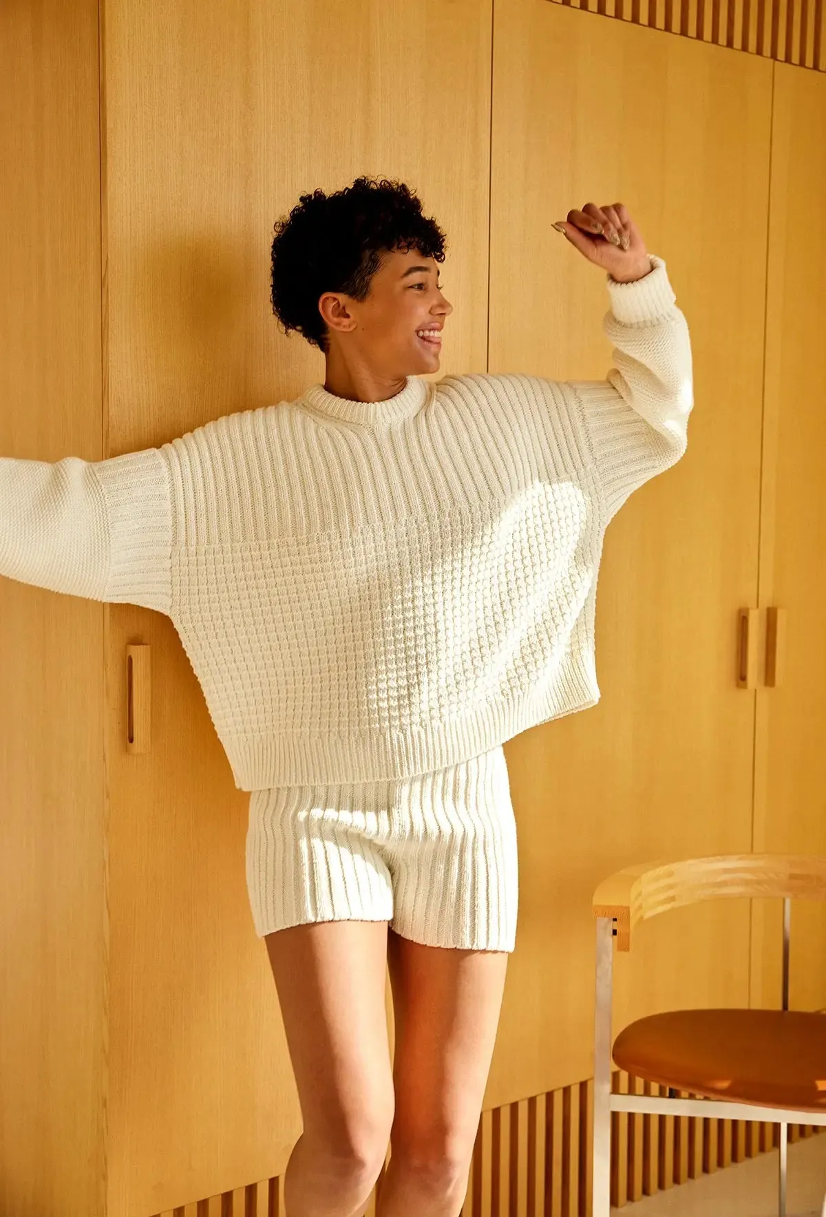 Delčia Chunky Knit Sweater - Off White Sweater