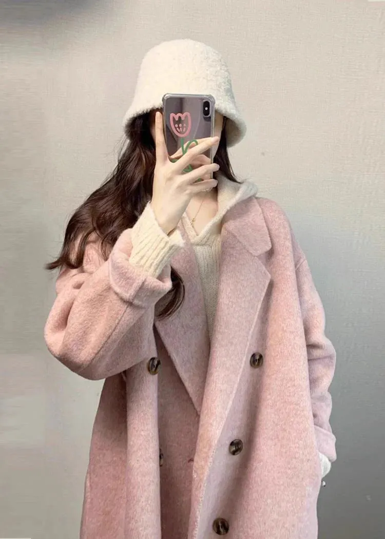 Elegant Wool Peacoat – Notch Lapel, Single-Breasted Coat