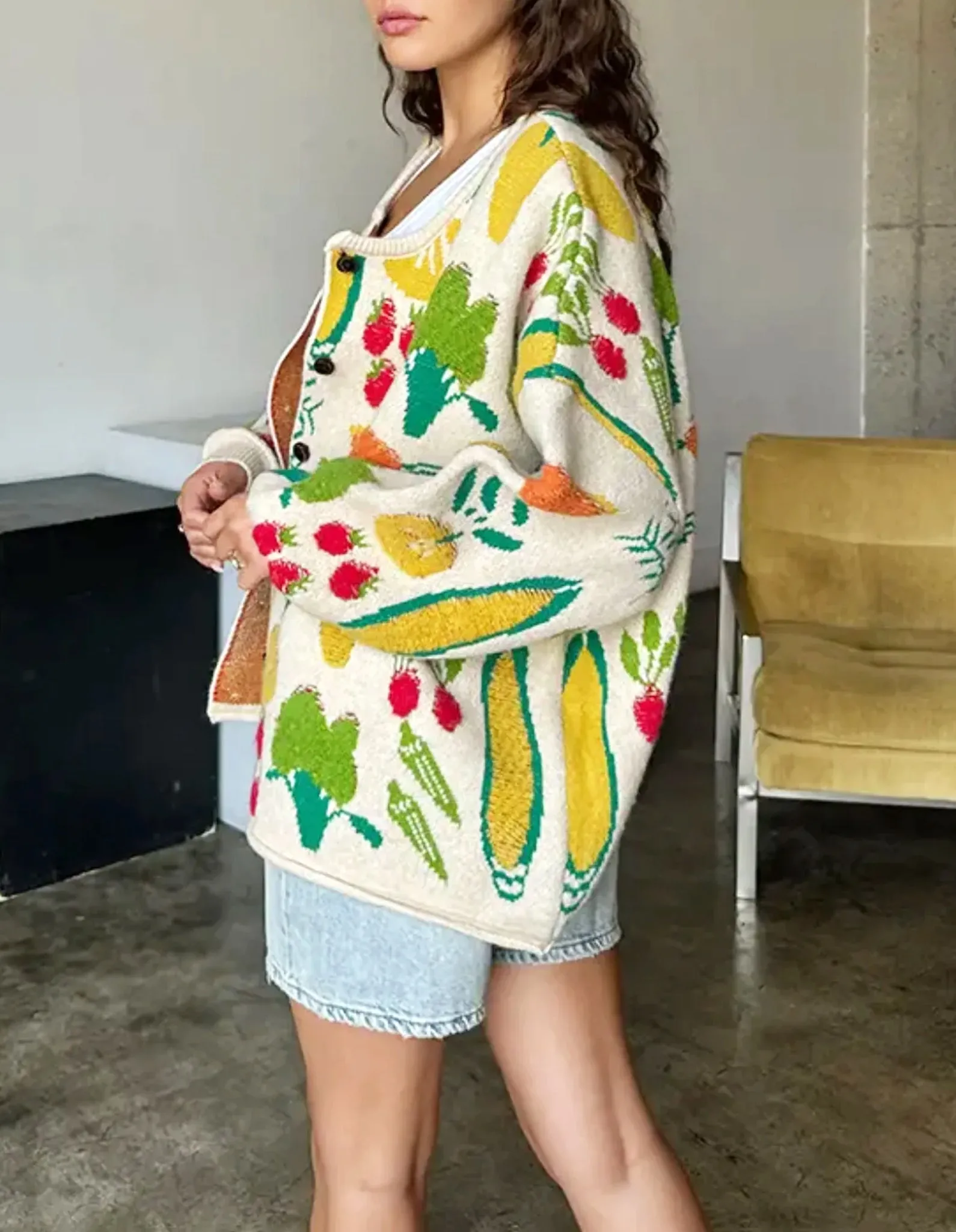 Farmer's Market Oversized Button Cardigan