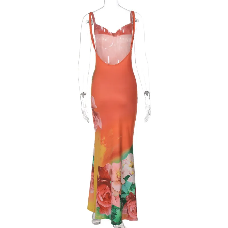 Flytonn-Christmas Outfits New Year's Eve Dress Night Out Club Dresses cute winter outfits Ibtisam Backless Floral Maxi Dress