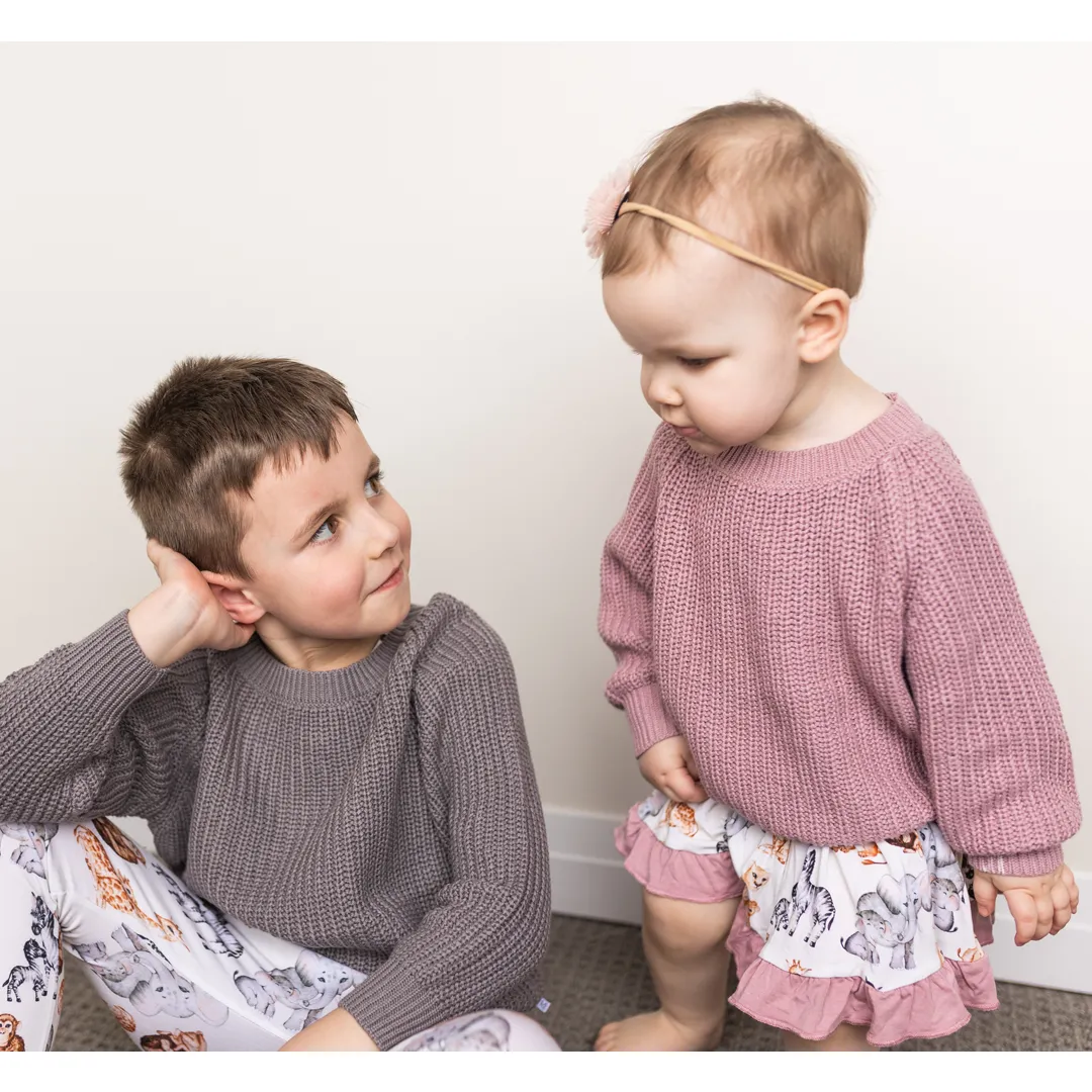 Forever and a Gray Little Chunky Knit Bamboo Sweater