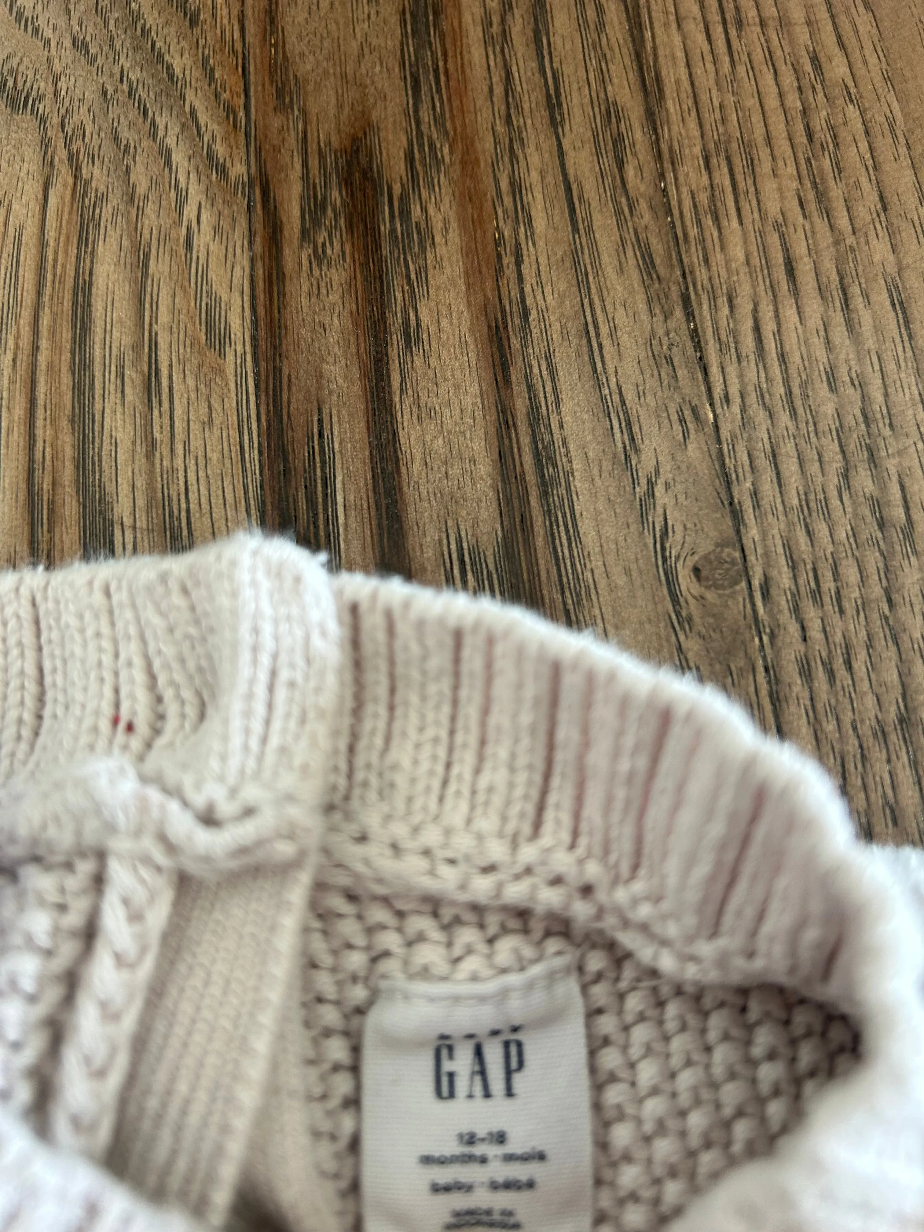 GAP 12-18mos Cream Chunky Knit Sweater , Kids 18 Month (12-18M)