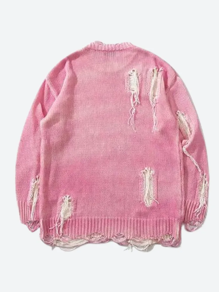 Grunge Tasseled Distressed Sweater