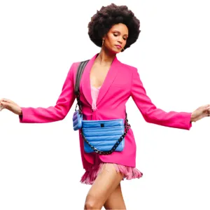 HAMPTON BLUE PATENT CROSS BODY