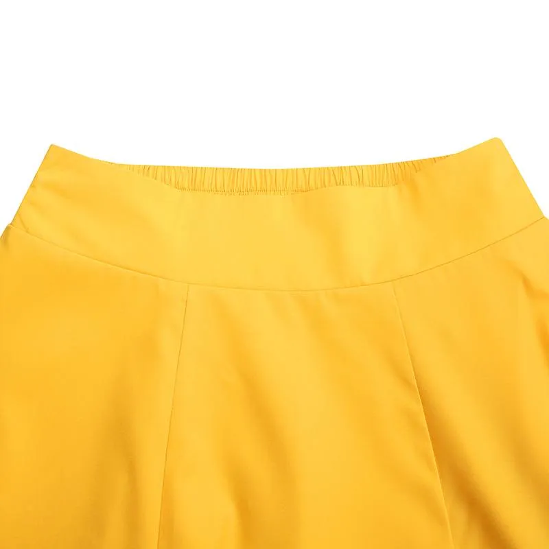 High-Waist Solid A-line Maxi Skirt
