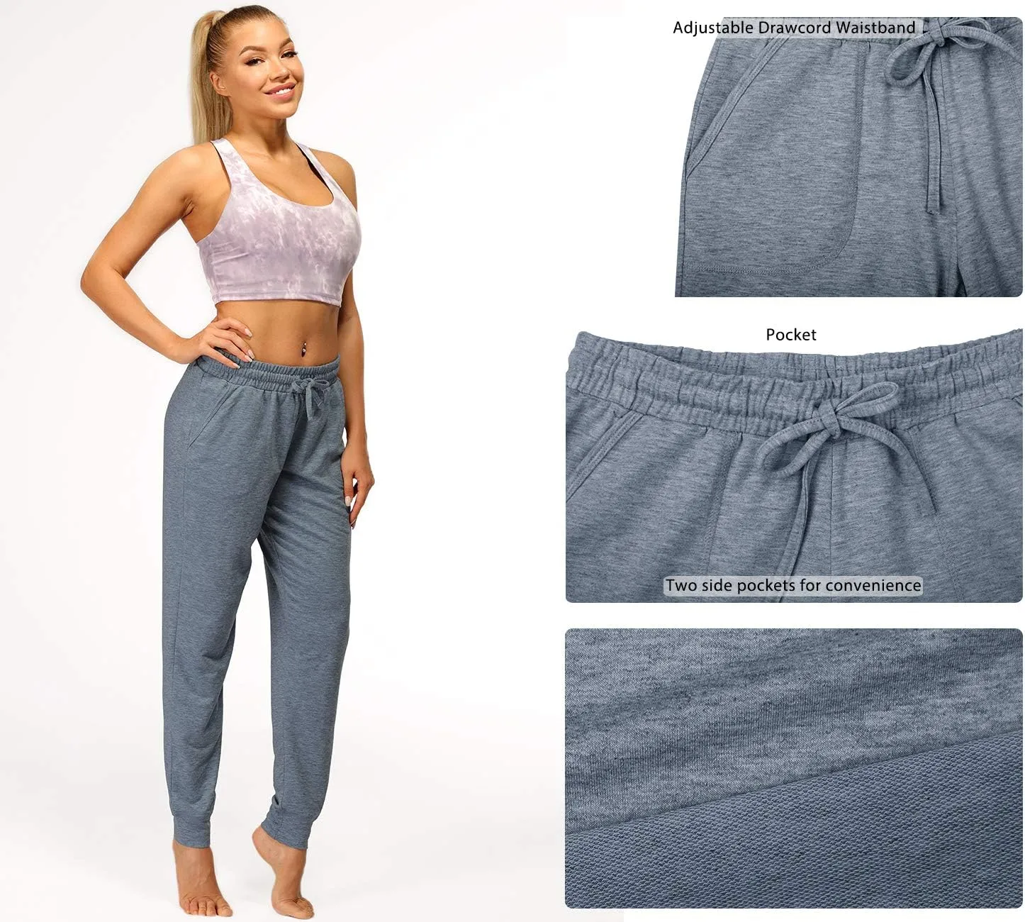 icyzone Women's Active Joggers Sweatpants - Athletic Yoga Lounge Pants with Pockets