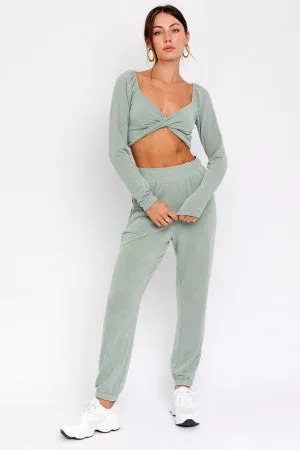 Jersey Travel Jogger Set - Sage