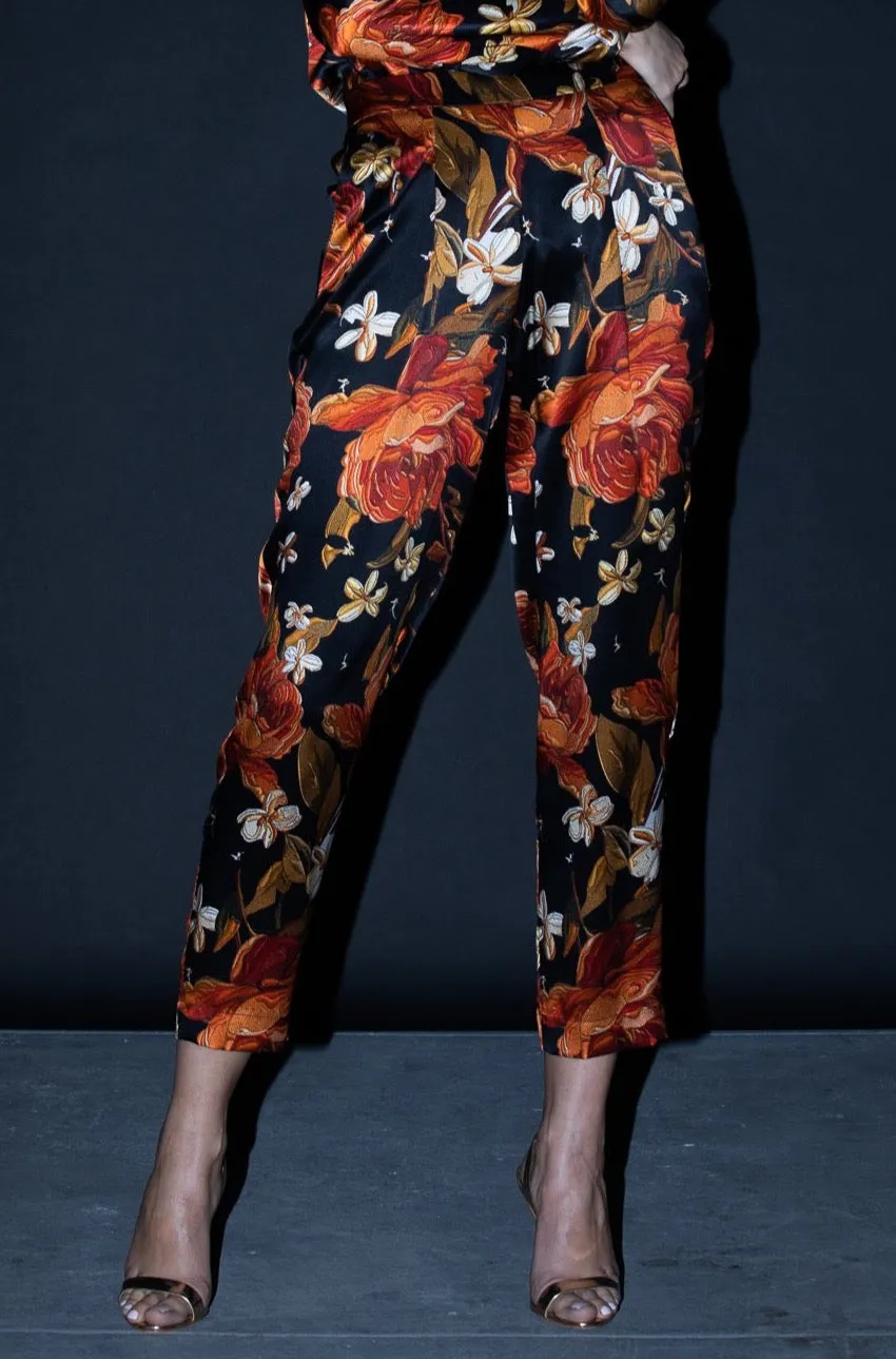 Jogger Pant   Embroidered Rose