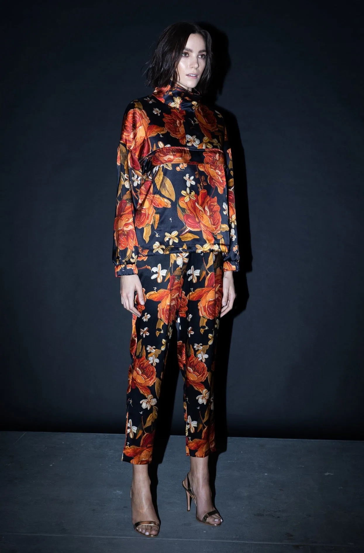 Jogger Pant   Embroidered Rose