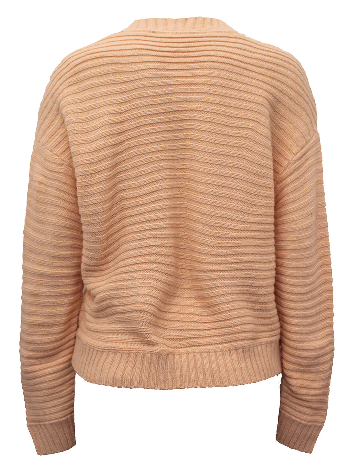 Ladies Wide Ribbed Button Through Soft Knitted V-Neck Plus Size Cardigans