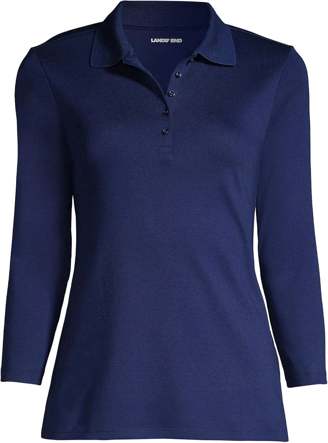 Lands' End Women's 3/4 Sleeve American-Grown Supima Cotton Polo Shirt