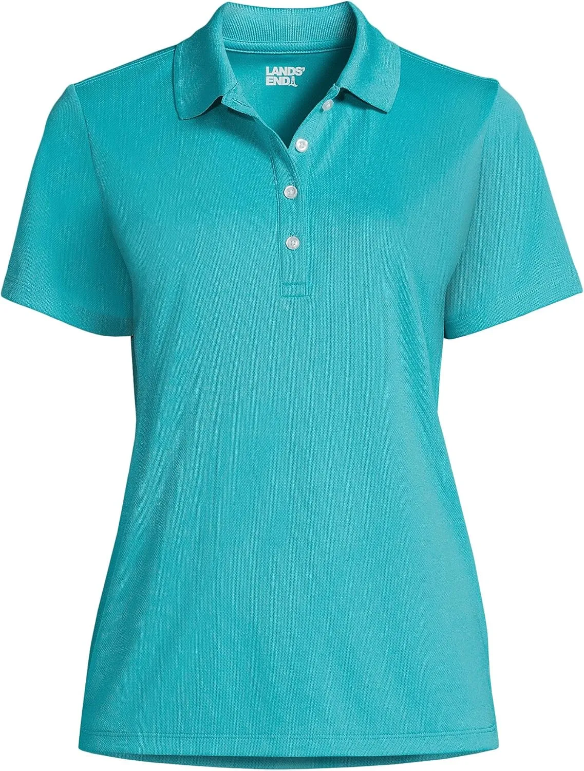 Lands' End Women's Short Sleeve Solid Active Polo