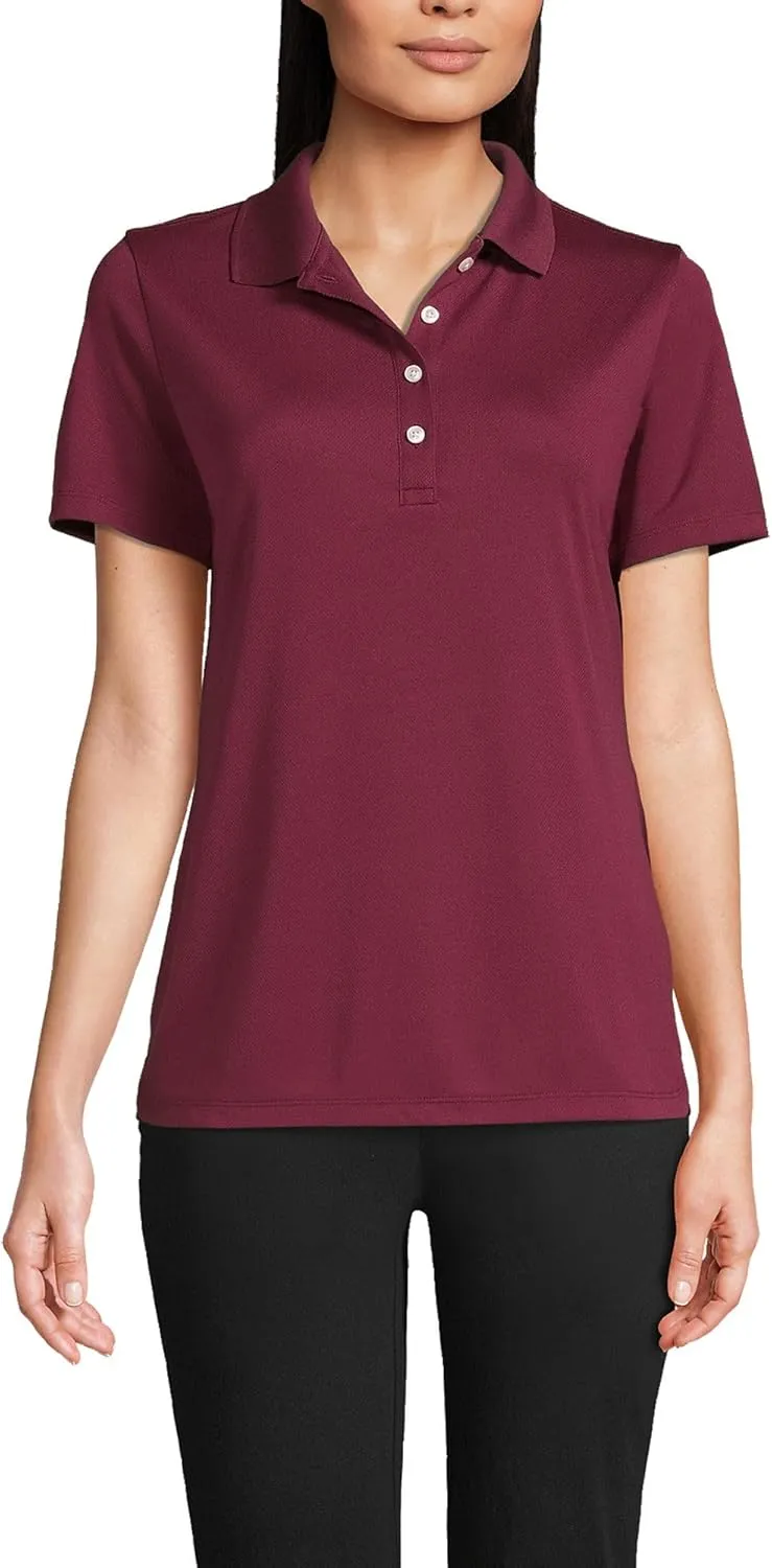 Lands' End Women's Short Sleeve Solid Active Polo