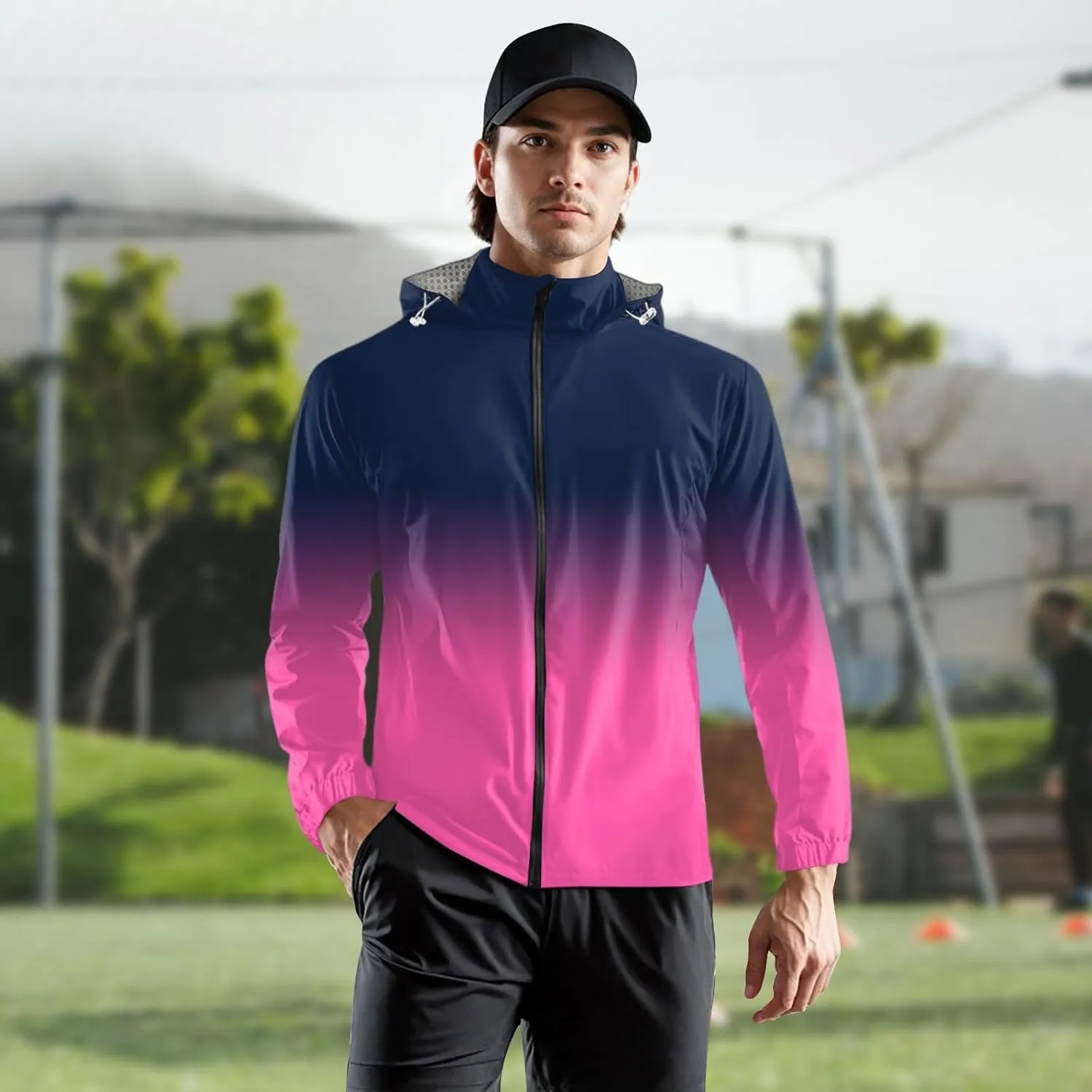 Light Weight Rain Jackets Men Water Resistant Windbreaker Breathable Golf Raincoats Outdoor