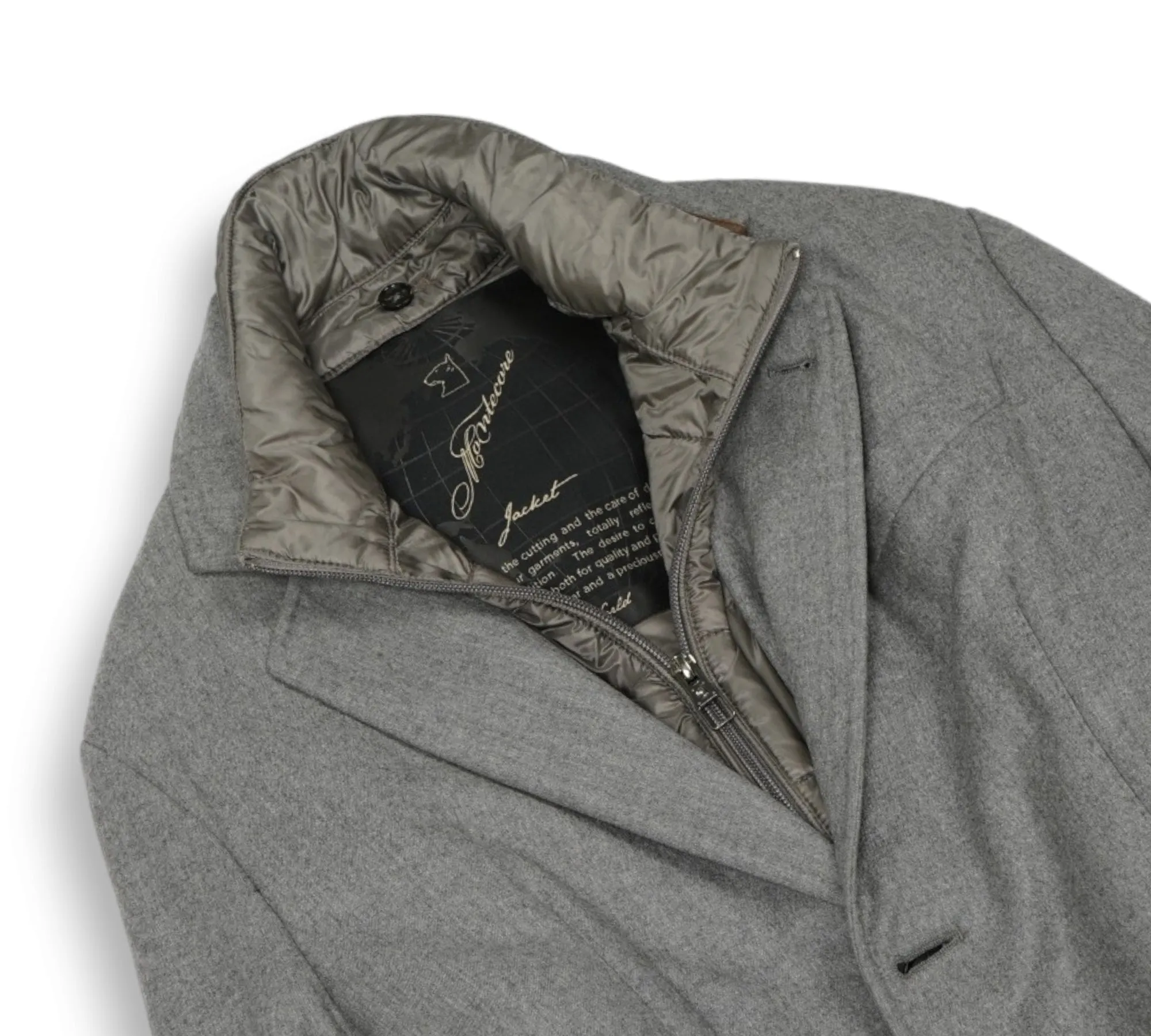 Montecore - Grey Fleece Wool Pull Jacket 46