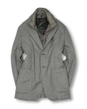 Montecore - Grey Fleece Wool Pull Jacket 46