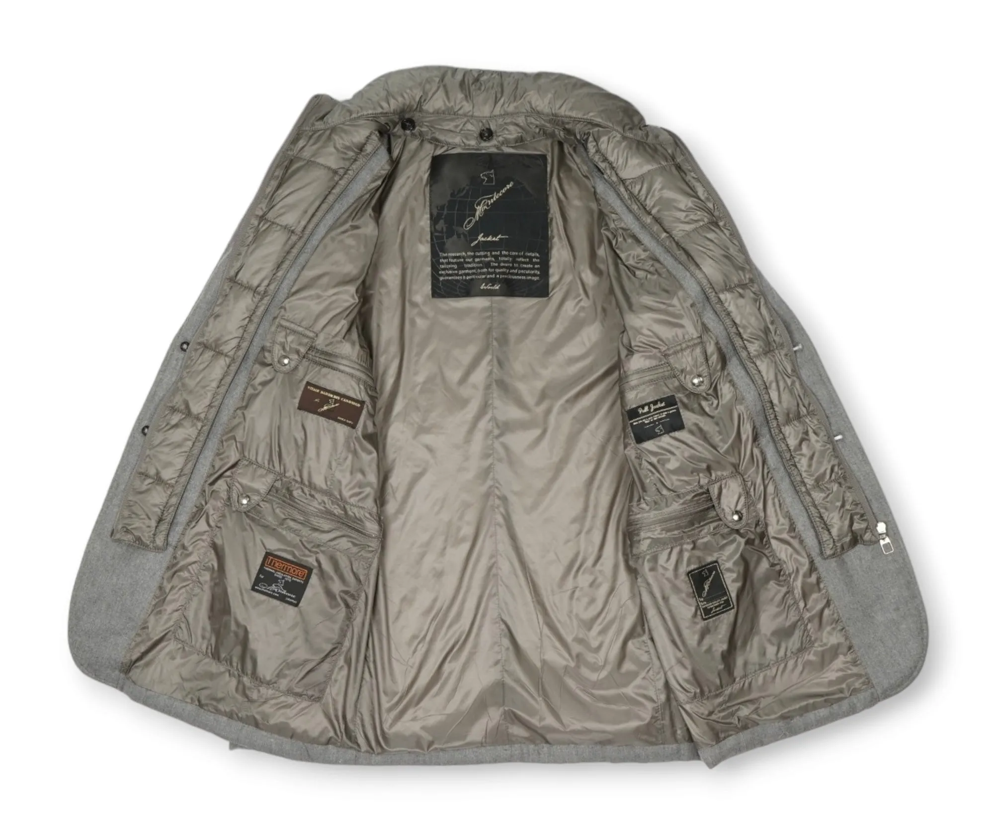 Montecore - Grey Fleece Wool Pull Jacket 46