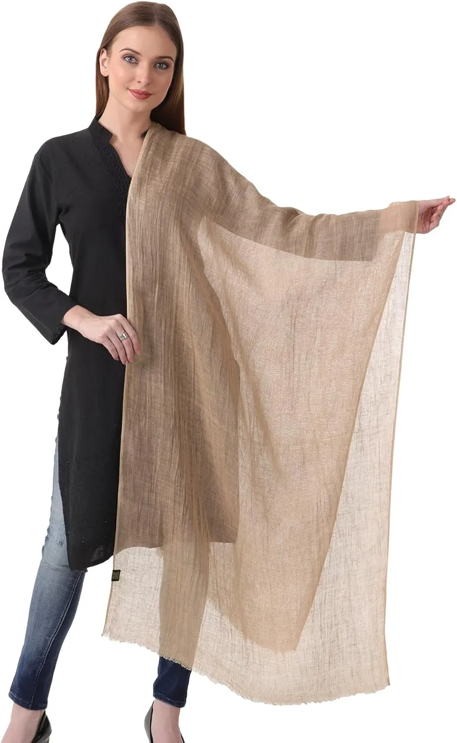 Natural Flax Linen, Solid Color, Light, Airy All Weather Scarf.