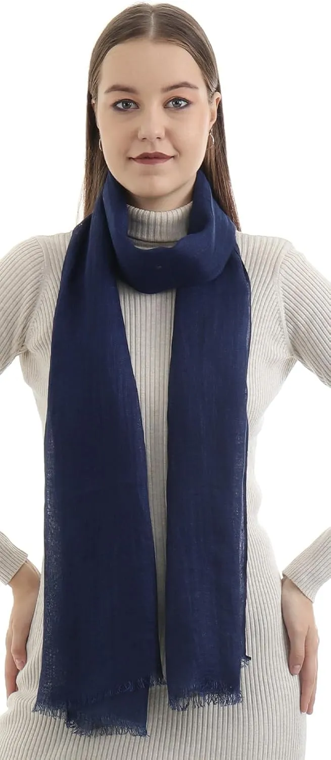 Natural Flax Linen, Solid Color, Light, Airy All Weather Scarf.