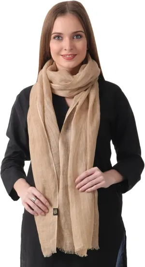 Natural Flax Linen, Solid Color, Light, Airy All Weather Scarf.