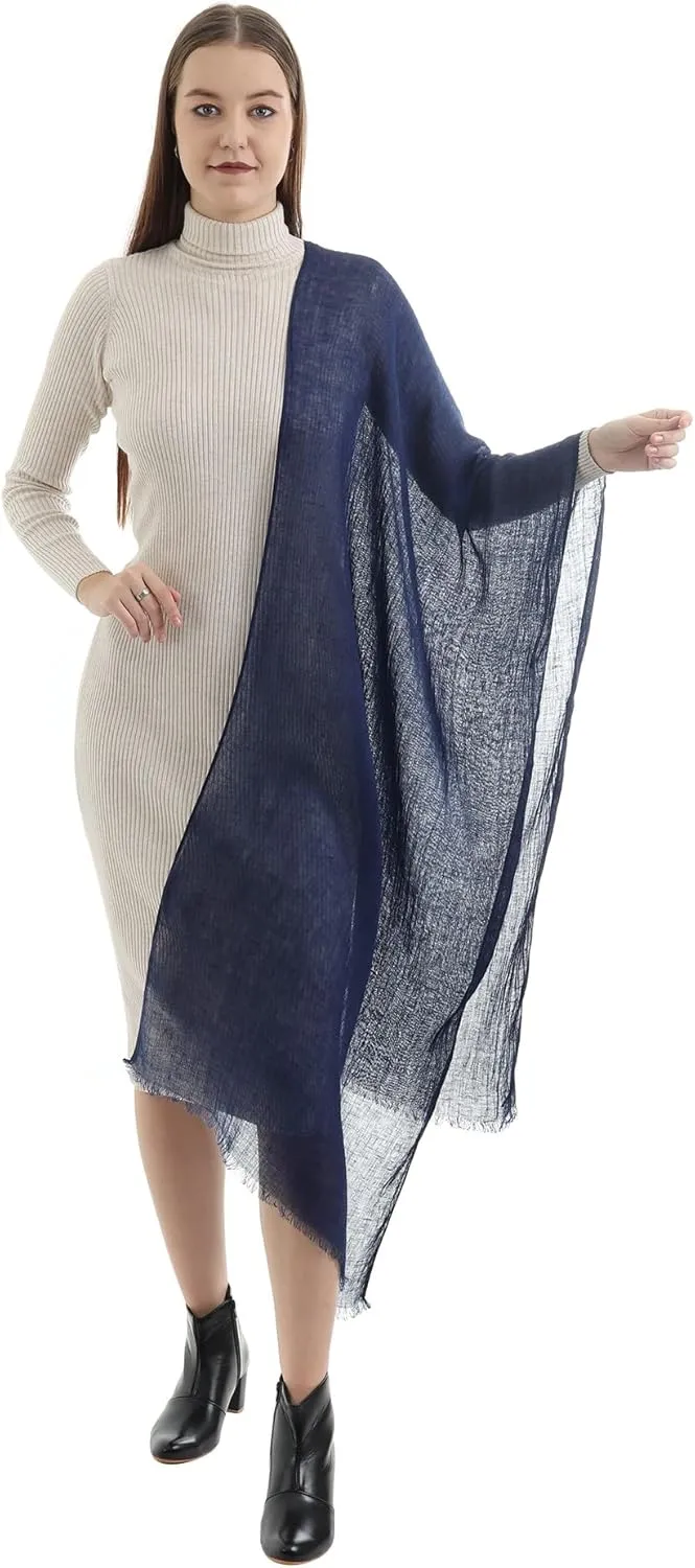 Natural Flax Linen, Solid Color, Light, Airy All Weather Scarf.
