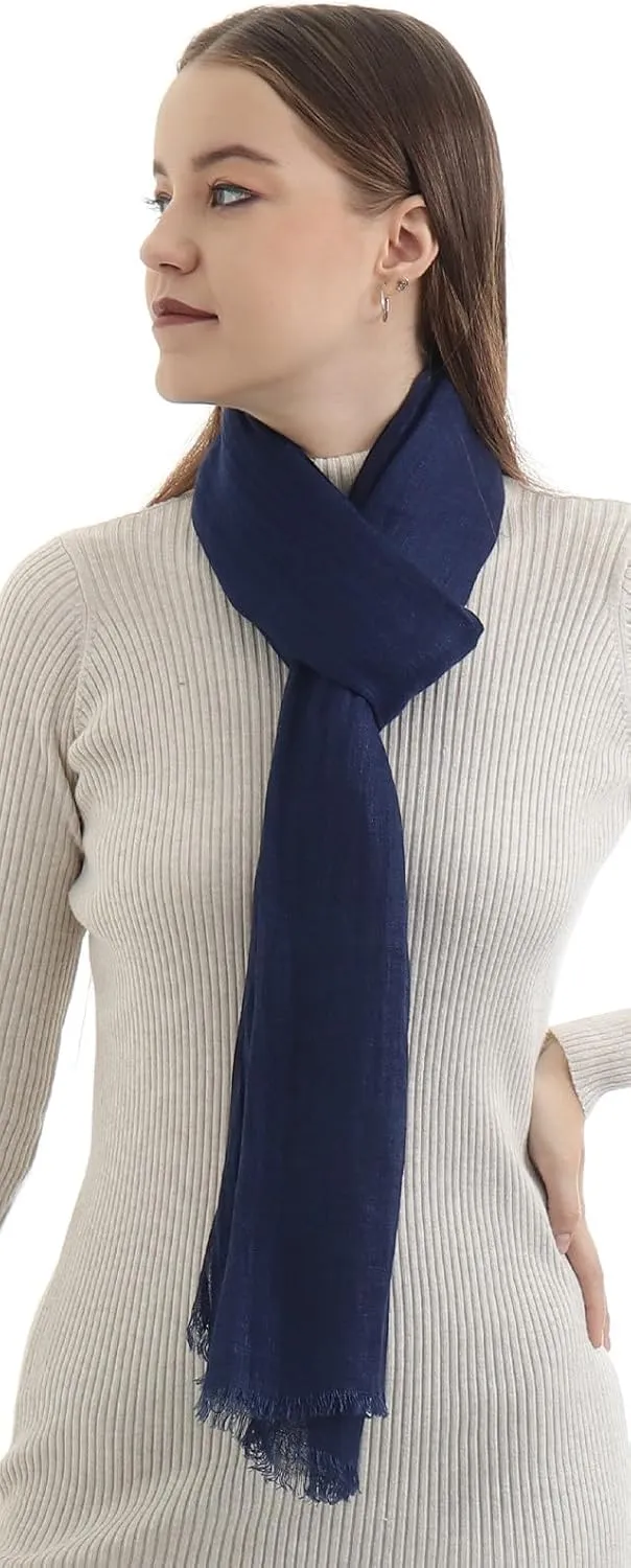 Natural Flax Linen, Solid Color, Light, Airy All Weather Scarf.