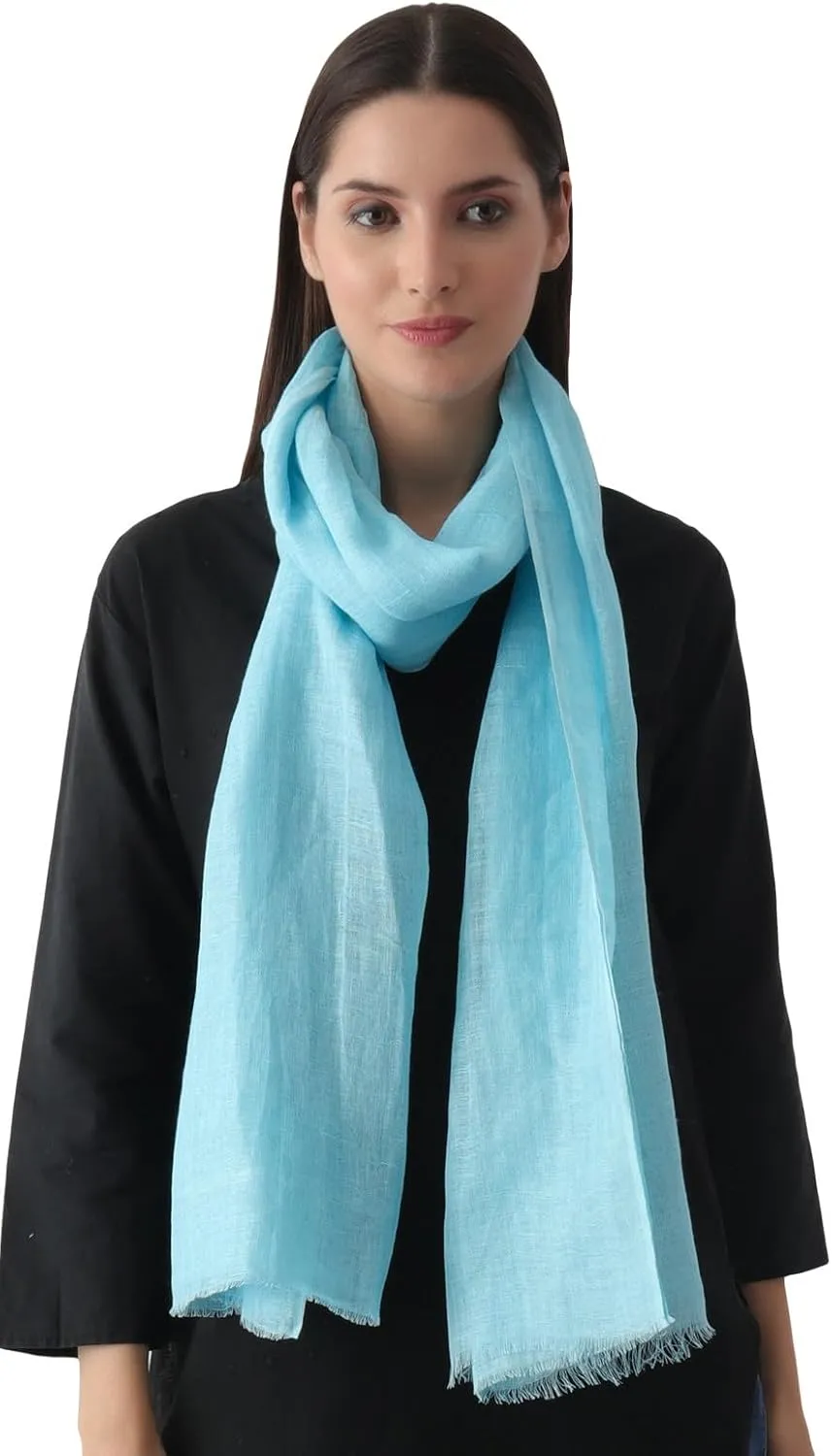 Natural Flax Linen, Solid Color, Light, Airy All Weather Scarf.