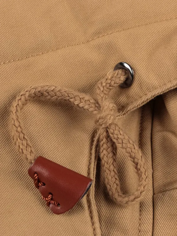 Oversized Cotton Utility Jacket with Faux Fur Lining | Hooded Windbreaker for Men