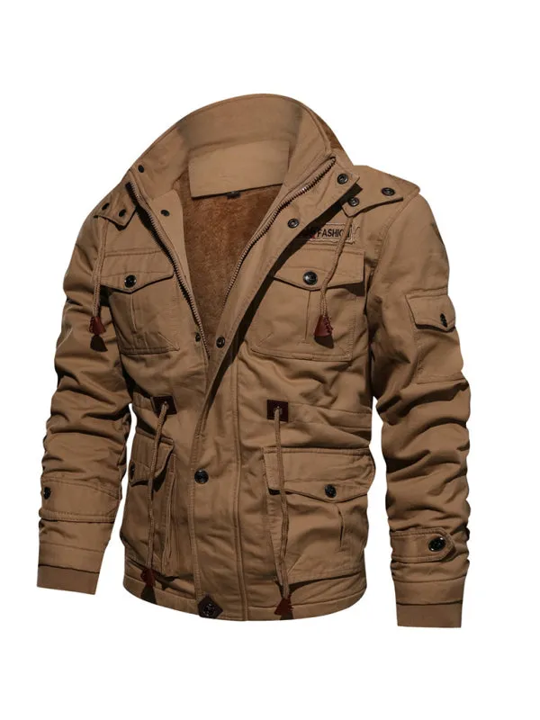 Oversized Cotton Utility Jacket with Faux Fur Lining | Hooded Windbreaker for Men