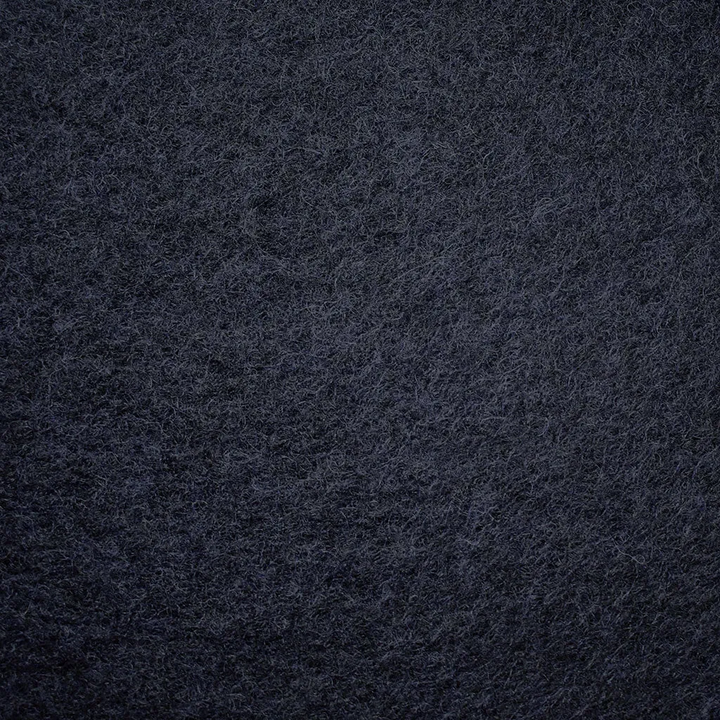 Plush Wool Blend Fleece Coating Solid Navy