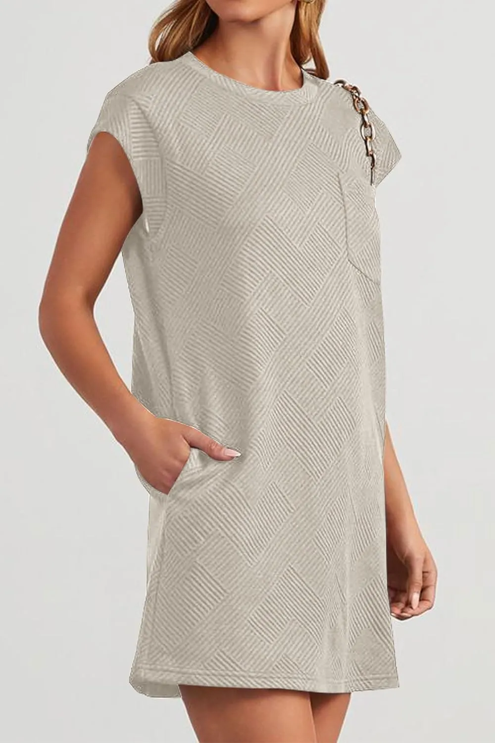 Poetsky Women's Summer Mini T Shirt Dress Casual Cap Sleeve Crewneck Loose Basic Short Beach Dresses