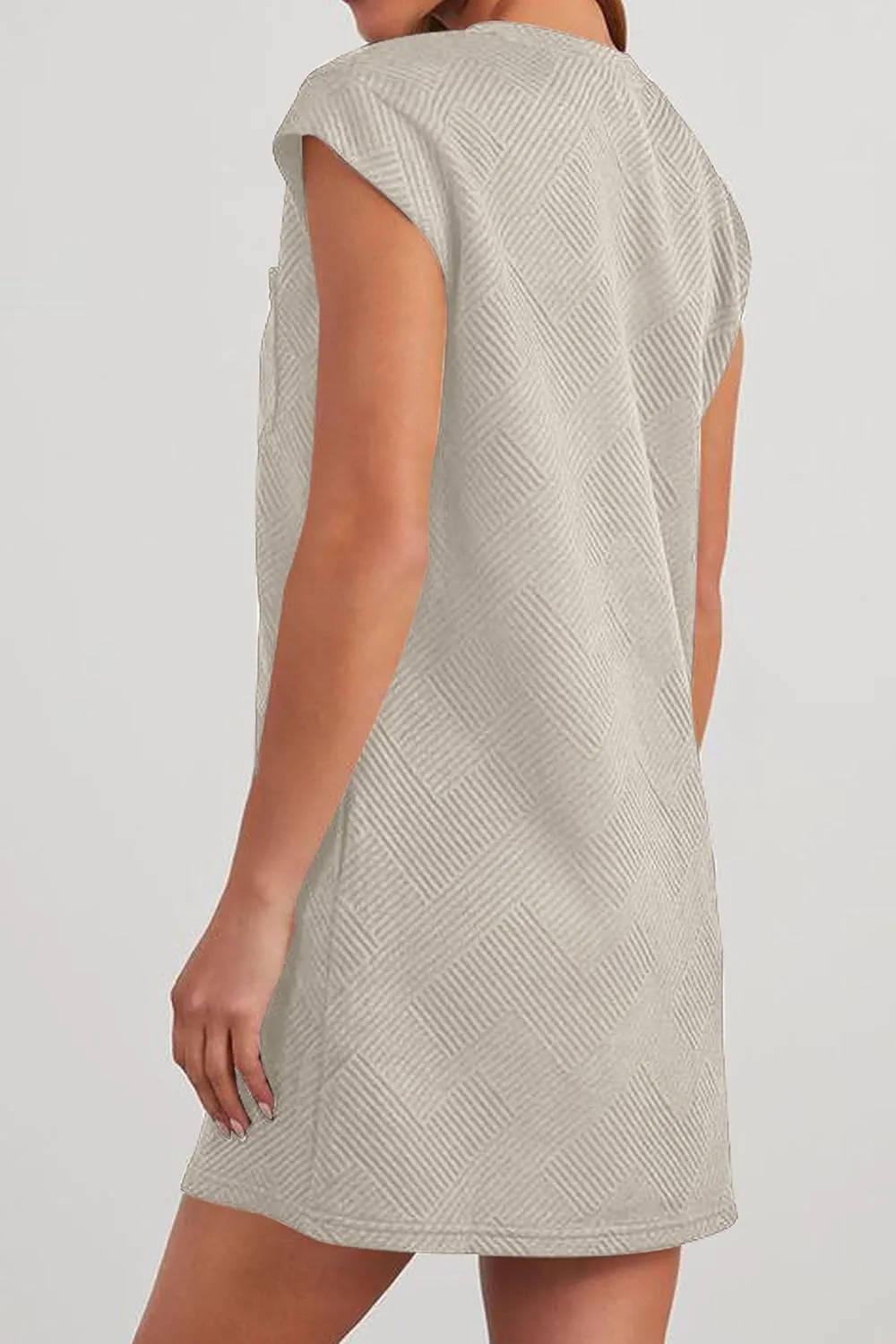Poetsky Women's Summer Mini T Shirt Dress Casual Cap Sleeve Crewneck Loose Basic Short Beach Dresses